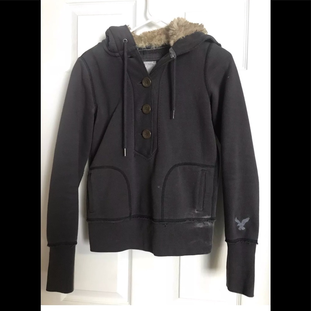 Fur lined American Eagle Hoodie